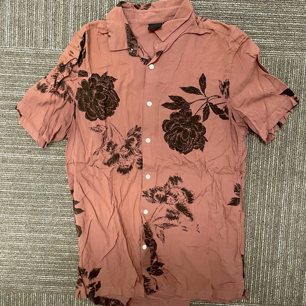 ASOS Roses Short Sleeved Button Down